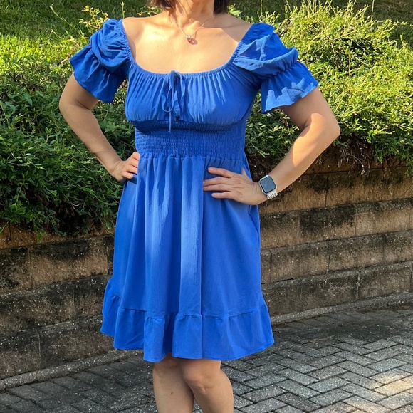 Blue Ruffle Dress - Picture 4 of 9